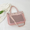 Sac ITA rose tendance avec une grande fenêtre transparente et un insert en filet - Rose