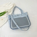 Sac ita bleu clair avec fenêtre transparente pour pins et une bandoulière réglable - Bleu