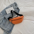 Waterproof sports fanny pack in vibrant orange with adjustable black strap and buckle - Orange