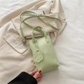 Mini bolso bandolera verde claro para móvil con colgante de perro pequeño - Verde