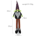 Peluche de gnomo de Halloween con piernas largas a rayas y sombrero de bruja morado - Estilo de barba
