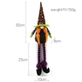 Gnomo de peluche de Halloween con largas piernas a rayas y barba naranja talla 32cm - Estilo trenza