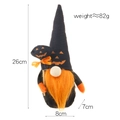 Halloween gnome with orange beard and pumpkin hat decoration 26cm height - Black