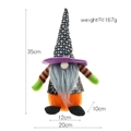 Halloween gnome plush with black sequin hat and spider web pattern, 35cm tall - Style A / Beard Style