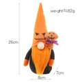 Halloween gnome plush with orange beard, tall felt hat, and a small pumpkin staff - Orange
