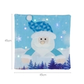 Federa LED blu con motivo Babbo Natale e foresta invernale, dimensione 45x45cm - Babbo Natale / Azzurro