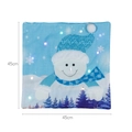Fodera per cuscino natalizia blu con luci LED e ricamo a pupazzo di neve, 45x45cm - Pupazzo di Neve di Natale Stile / Azzurro