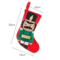 Calza di Natale rossa con ricamo schiaccianoci, altezza 20 cm, decoro festivo - Piccolo / Rosso