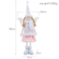 Bambola angelo di peluche rosa e bianca con gambe telescopiche e cappello a fiocco - Stile Angelo Rosa