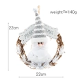 22cm Christmas vine wreath with Santa plush and Merry Christmas banner decoration - Santa Claus / S / White
