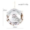 Christmas wreath with white plush snowman and Merry Christmas sign on grapevine base - Snowman / S / White