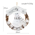 Christmas snowman vine wreath decoration with silver ornaments and Merry Christmas sign - Snowman / L / White