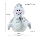 Winter plush snowman decoration with striped scarf and dimensions 26cm x 19cm - Model A Silver White