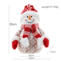 Christmas snowman plush doll with red knitted hat and white snowflake embroidery - Model B Red Pink