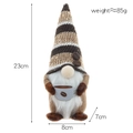 Coffee gnome plush doll with striped hat and burlap coat holding cup, 23cm height decor - Striped Hat Style