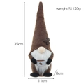 Brown coffee gnome plush with long hat holding a white cup, 35cm tall shelf decoration - Solid Color Hat Style (Model B)