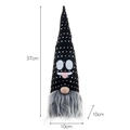 Glow Halloween gnome with black polka dot ghost hat and gray beard dimensions 37x10cm - Black Polka Dot Ghost (Model A) / Black Style (Model A)