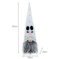 Luminous Halloween gnome plush with white gold-dot hat and long grey beard, 37cm height - White Gold Dot Ghost (Model B) / White Style (Style B)