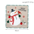 Funda de cojín navideña bordada de lino con muñeco de nieve y ribete verde, 46 cm - Funda De Almohada De Muñeco De Nieve