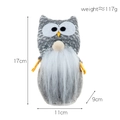 Christmas owl doll ornament in grey knit fabric with size dimensions 17x11x9cm - Model C Gray (Short Leg)