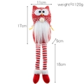 Christmas owl gnome plush doll with red white stripes and long legs, 11x46cm size - Model D Red (Long Leg)