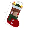 Cute reindeer Christmas stocking in brown and red felt with 3D antlers for gift packing - Elk / Small