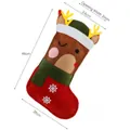 Felt Christmas stocking with elk design and embroidery for holiday gifts 46cm - Elk / Large