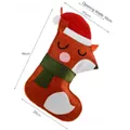 Cartoon fox felt Christmas stocking gift bag with dimensions 46cm length and 16cm opening - Fox / Large