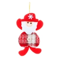 Kerstman pluche hanger met rood en wit geruite buik en een sneeuwvlokkenhoed - Kerstman
