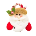 Ornamento natalizio Babbo Natale con cappello a quadri rossi e campanellino in metallo - Babbo Natale