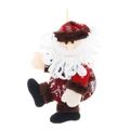 Père Noël en peluche avec pull rouge à flocons et bonnet en tricot pour sapin de Noël - Père Noël