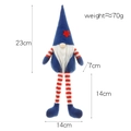 Patriotic long-legged Independence Day gnome with red star hat and striped legs - Style A Male (Blue Hat)