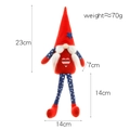 Patriotic USA Independence Day gnome plush with star hat and long striped legs 23cm - Style B Female (Red Hat)