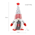 Patriotischer Zwerg zum Unabhängigkeitstag mit rotem Sternhut, Maße 24cm mal 14cm - Zöpfe-Stil (Modell B)