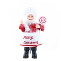 Père Noël chef cuisinier en chemise à carreaux rouge avec une sucette rayée - Style Chef
