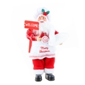 Chef Santa Claus doll with Welcome sign and Merry Christmas embroidery in red and white - Style A Standing Chef Santa