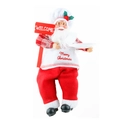 Standing Santa Claus chef figurine with Welcome sign and Merry Christmas apron - Style B Sitting Chef Santa