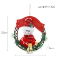 Christmas snowman rattan wreath with artificial pine needles and red hat, 22cm size - Snowman / S / Red
