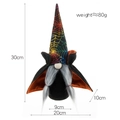 Halloween vampire gnome doll with spider web hat and black cloak dimensions - Witch Style (Colorful Spider Web)