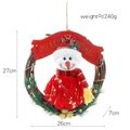 Christmas snowman rattan wreath with Merry Christmas banner and gold ornaments 27cm - Snowman / L / Red