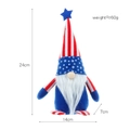 Patriotischer Zwerg zum Unabhängigkeitstag mit roten Streifen und Sternenhut, 24cm - Blauer Körper Stil