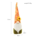 Nain de récolte avec chapeau à feuilles d'érable orange et tournesol pour automne - Barbe Blanche