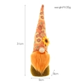 Gnome d'automne avec tournesol pour fête des récoltes, 31cm de haut avec barbe orange - Moustache Orange