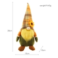 Harvest gnome with pumpkin hat and sunflower detail measuring 28cm in height - Style C Yellow Plaid Hat