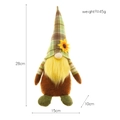 Sunflower gnome plush doll with green plaid hat measuring 28cm height and 15cm width - Style D Green Plaid Hat