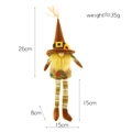 Autumn gnome plush with sunflower hat and striped long legs, measurement guide - Maple Leaf Style (Model A)