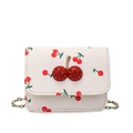 Bolso bandolera blanco crema con estampado de cerezas y cerezas de cristal brillante - Blanco