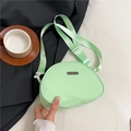 Minimalist mint green nylon crossbody bag with adjustable wide shoulder strap - Green