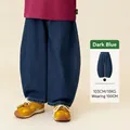 Kids wide-leg jeans in dark blue denim featuring an elastic waist and loose fit - 110cm / Dark Blue
