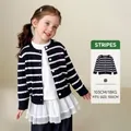 Gestreept vest voor meisjes in marineblauw en wit met kant en denim jeans - 100cm / Gestreept